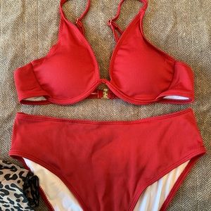 3pack plus underwire bikini swimsuit with leopard cover up